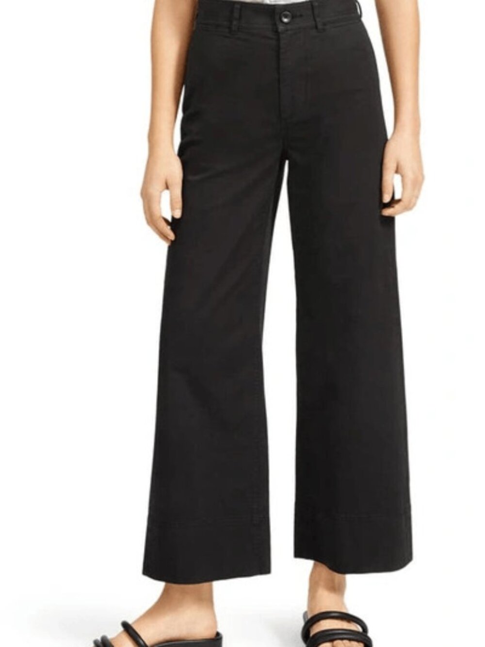 Everlane F-BTM-CTN-CRP-WD.3 The Organic Cotton Wide-Leg Crop jeans pants black